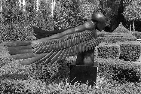 Ed Elliott sculpture, black angel